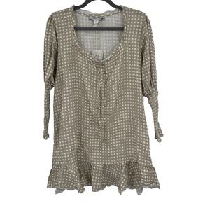 Maurie + Eve Under the Sun Dress Tan Faun Check Mini Dress Size 4